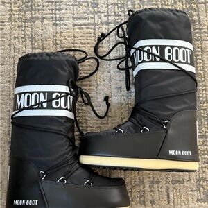 Moon Boot Black and White Winter Boots